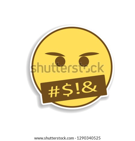swear colored emoji sticker icon. Element of emoji for mobile concept and web apps illustration.