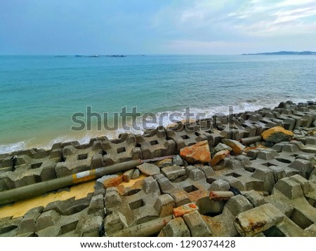 Beautiful coast landscape in Honghai Bay, Shanwei City, Guangdong Province, China