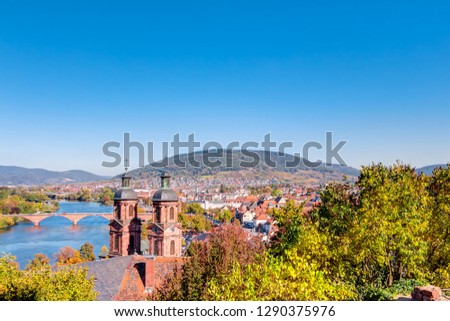 Panorama view of the city of Miltenberg in Lower Franconia, Bavaria