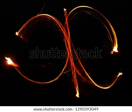 Fire symbol on long exposure at night