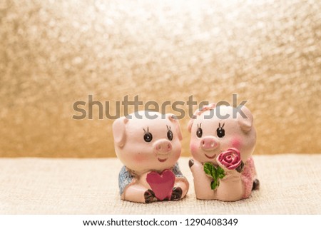 Two little piggy dolls