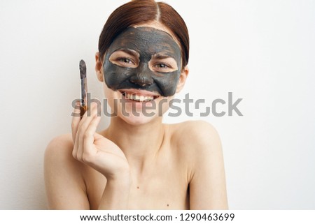 woman in a cosmetic mask care healthy skin