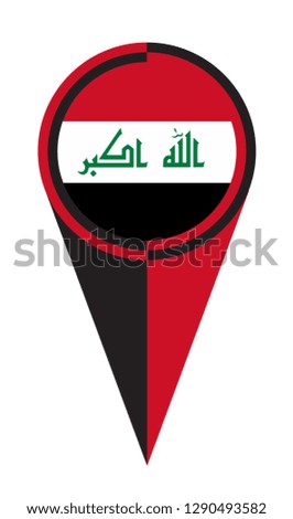 Iraq map pointer pin icon location flag marker