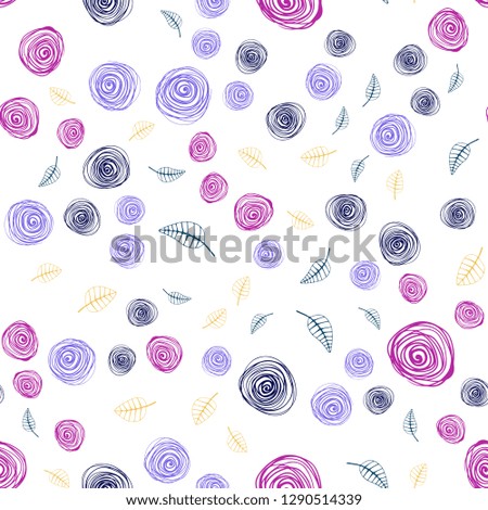 Light Multicolor vector seamless elegant template with leaves and flowers. Abstract illustration with leaves, flowers in doodles style. Texture for window blinds, curtains.
