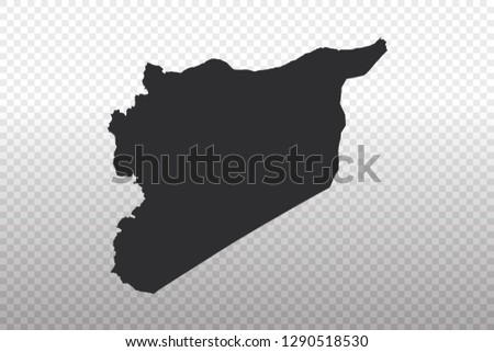 Syria Map - World Map International vector template isolated on transparent background - Vector illustration eps 10