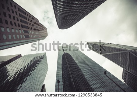 Vintage stylized photo of skyscrapers in San Francisco City, California, USA.