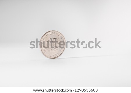 Currency rotating on white background, concept of American economy.