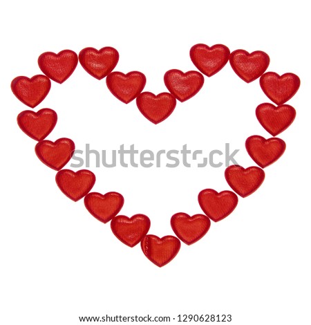 Collected red heart. Isolated on white background. Symbol of love. Valentine's Day