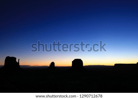 Night view from the sunset view of Monument Valley