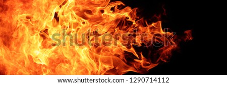 abstract blaze fire flame texture for banner background, 3 x 1 ratio Royalty-Free Stock Photo #1290714112