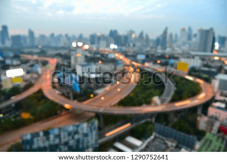 Blur High way road in Bangkok city of Thailand.