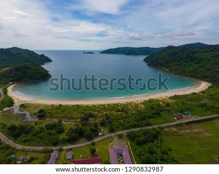 Aerial view Rinon Beach at Pulo Aceh, Aceh Privince, Indonesia