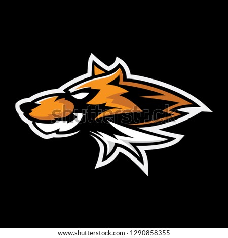 wolf esport gaming mascot logo template - Vector