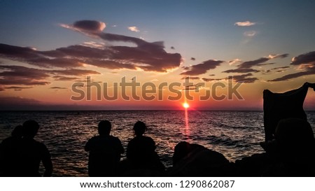 The sunset in Piran, Slovenia