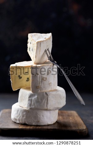 blue cheese on a black background