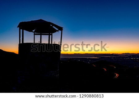 Photo from a mountain view during dusk