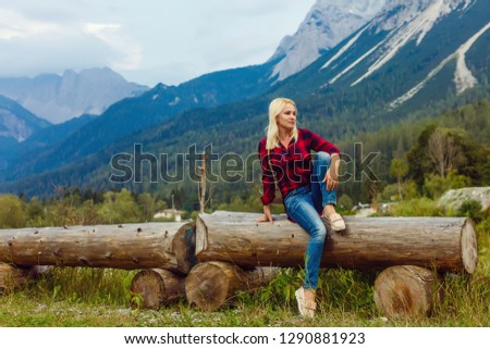 girl in the mountains, alps, austria