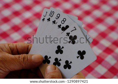Straight flush, five cards of sequential rank