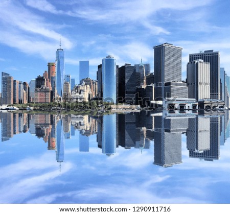A picture of New York with reflection