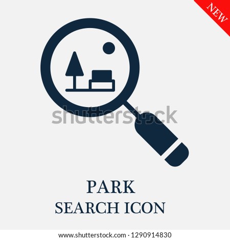 Park search icon. Editable Park search icon for web or mobile.