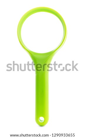 Isolated Green Magnifying Glass