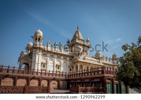 Jaswant Thada, a cenotaph located in Jodhpur, India, State of Rajasthan, the Mausoleum is Built of Carved Sheets of Marble and Serves as the Cremation Ground for the Royal Family of Marwar