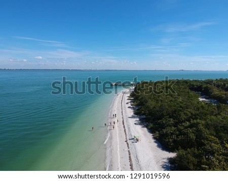 Aerial view of Sanibel island in Florida, USA