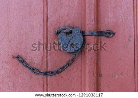 An antique colonial style padlock 