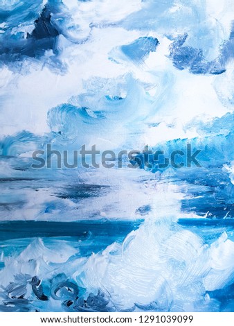 Abstract oil texture background. Ocean painting. Modern art.  Original painting.