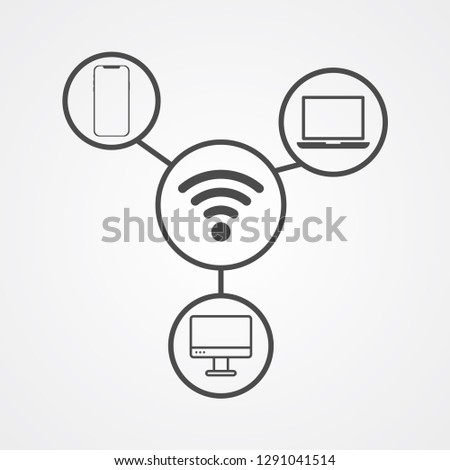 Wifi network vector icon sign symbol