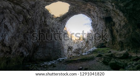 Rakov Skocjan ( Rakov Škocjan, Dolina Raka ) is a karst valley and the oldest landscape park in Slovenia full of natural phenomena as natural bridges, caves and springs.  Royalty-Free Stock Photo #1291041820