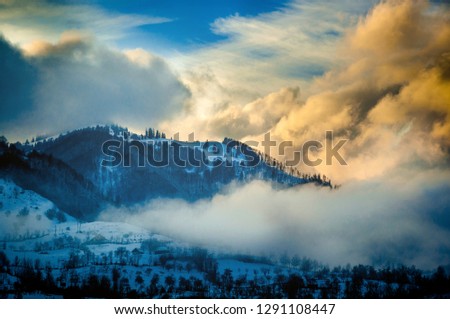 Epic winter mountain landscape