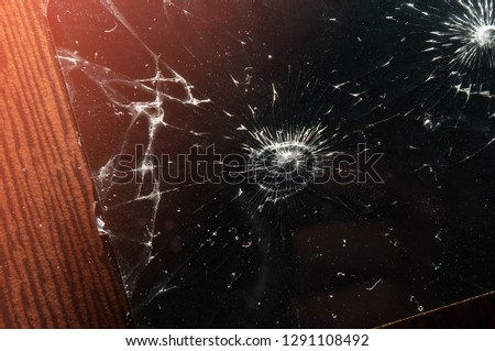 Badly cracked mobile phone screen