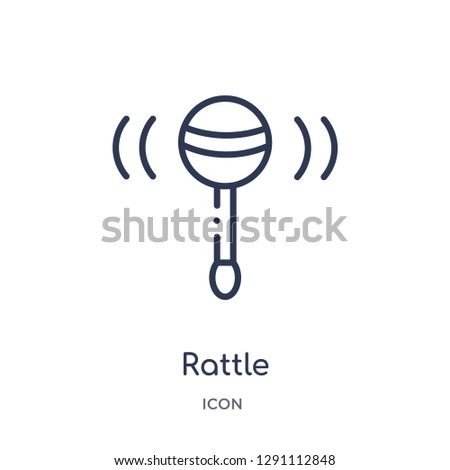 Linear rattle icon from Brazilia outline collection. Thin line rattle vector isolated on white background. rattle trendy illustration