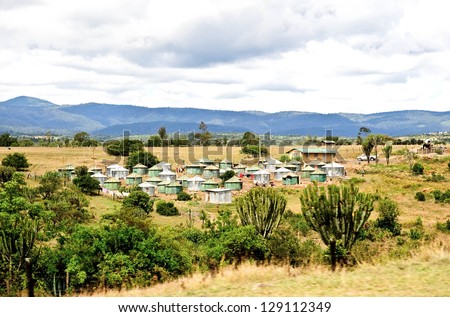 rural housing in South Africa Royalty-Free Stock Photo #129112349