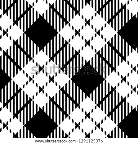 black and white tartan plaid pattern. Scottish Woven Pattern - Vector illustration.-EPS-10