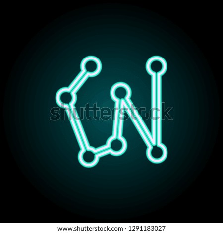 connected points by a line icon. Elements of Navigation in neon style icons. Simple icon for websites, web design, mobile app, info graphics