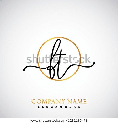 FT Initial Handwriting logo template vector