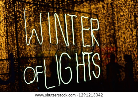 Neon Letters - Word Winter of Lights 