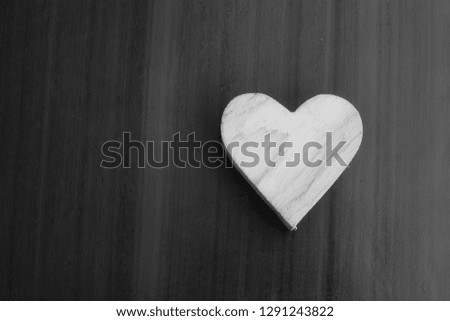 Valentine s day Wooden heart shape on table background, 14th of February