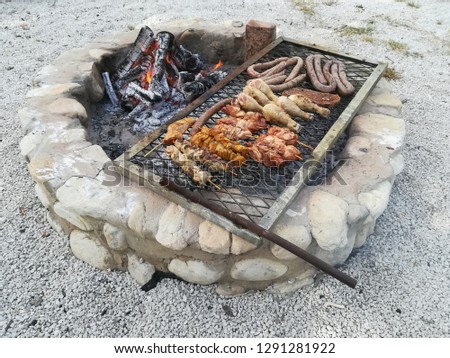 A traditional South African braai (BBQ). Heritage day concept image. 