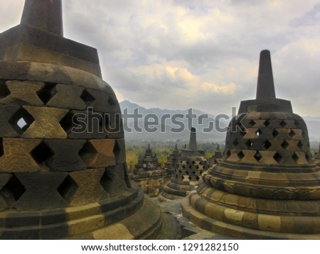 YOGYAKARTA, INDONESIA - July, 31 2015. Borobudur is a 9th-century Mahayana Buddhist Temple in Magelang, Central Java, Indonesia