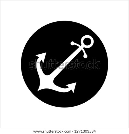 Anchor Icon, Flat Vector Art Illustration