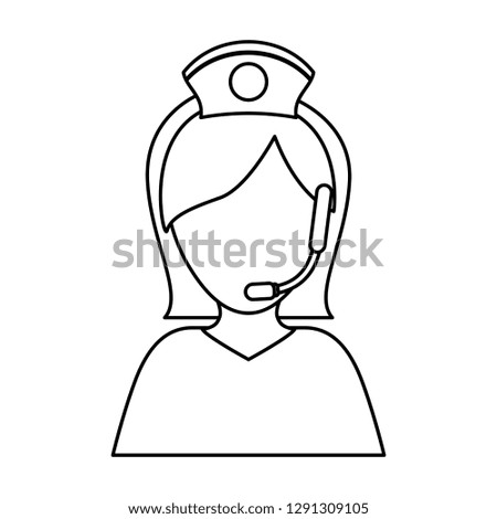 figure nurse with headphone icon image