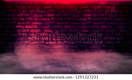 Brick wall, background, neon light