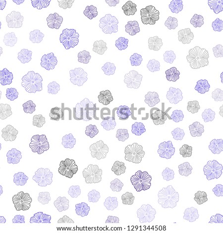 Dark Blue, Red vector seamless natural artwork with flowers. Decorative design of flowers on white background. Texture for window blinds, curtains.