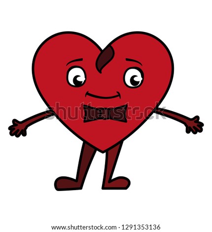 heart with bowtie emoticon character