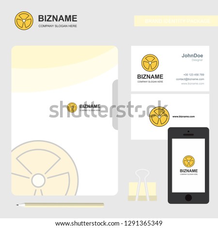 Fan Business Logo, File Cover Visiting Card and Mobile App Design. Vector Illustration