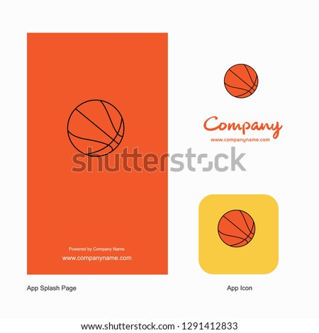 Basketball Company Logo App Icon and Splash Page Design. Creative Business App Design Elements