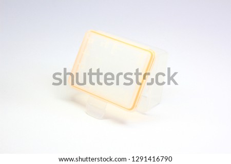 White transparent box . White background.